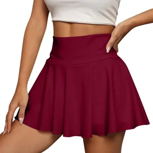 Womens Tennis Skirt High Waisted Pleated Mini Golf Skirts Casual Summer Flowy Athletic Skorts with Shorts Underneath