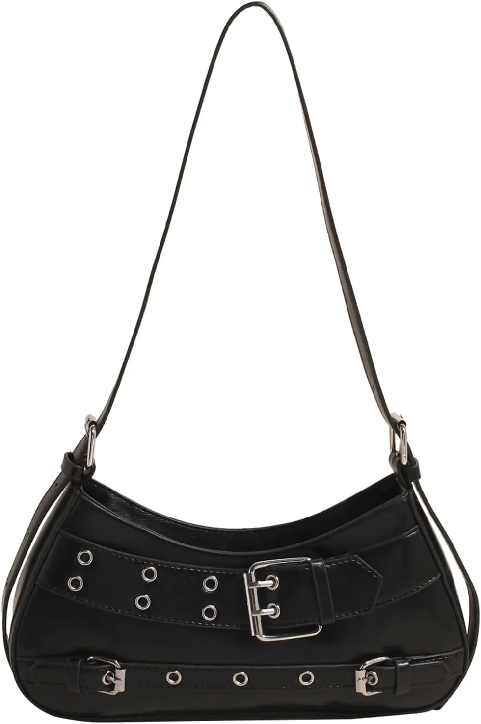 Y2K Purse Crescent Bags for Women Hobo Punk Purse Y2K Shoulder Handbags Studded Bag
