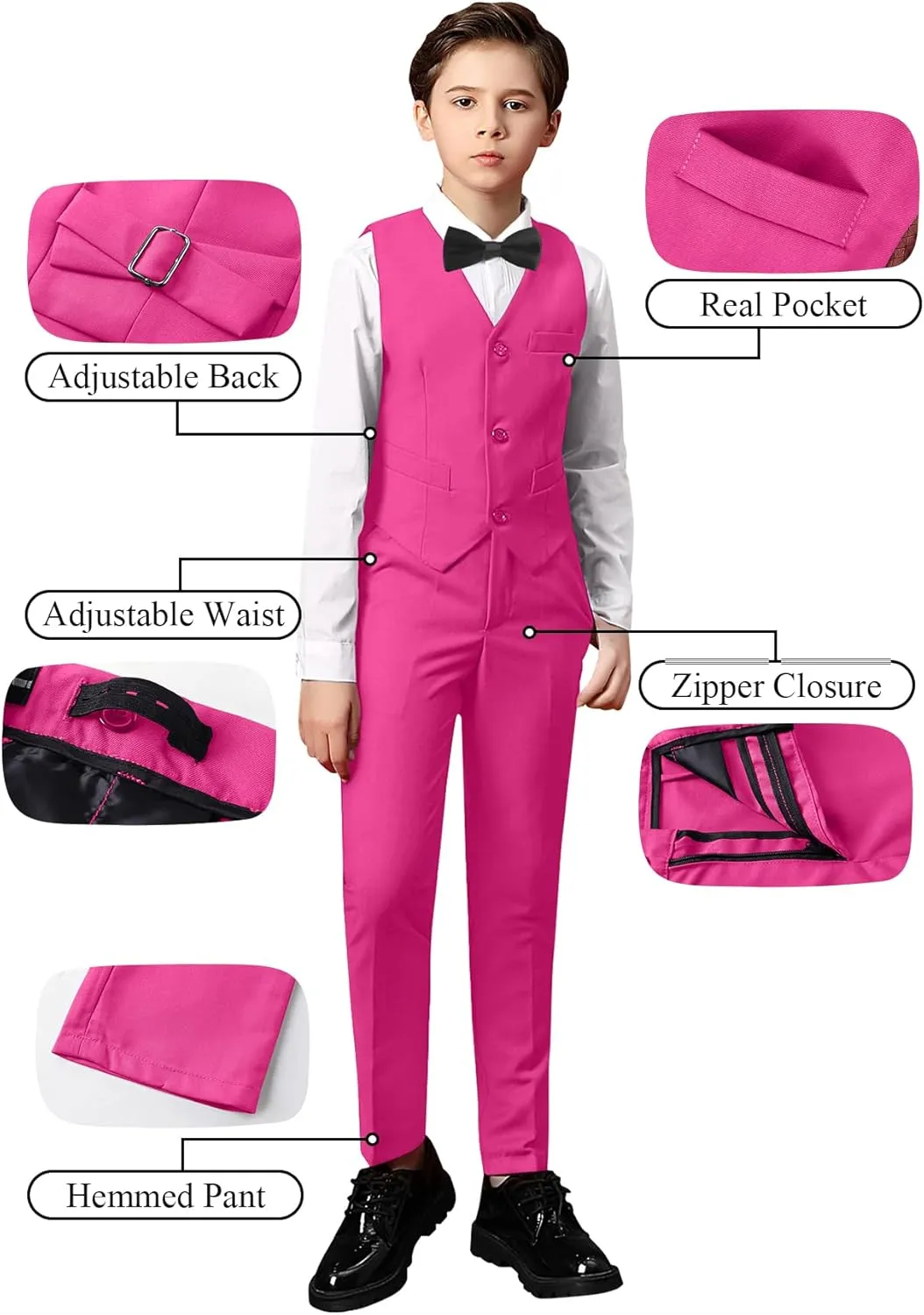 Yanlu Toddler Suits for Boys Formal Suit Ring Bearer Outfit Kids Dress Clothes for Wedding