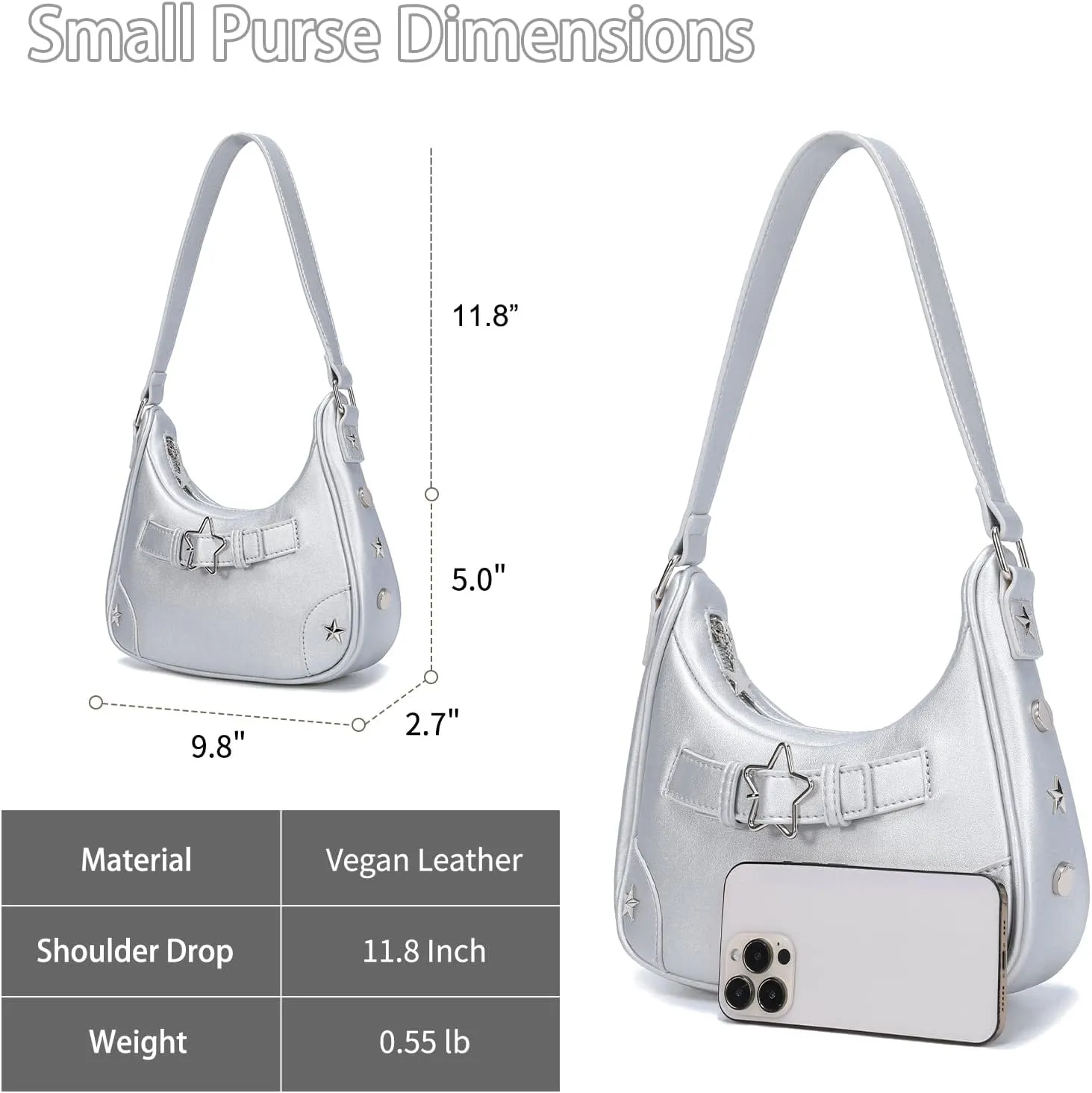 YIKOEE Shoulder Bag Y2k Purse: 90s Mini Underarm Bag - Cute Small Purse