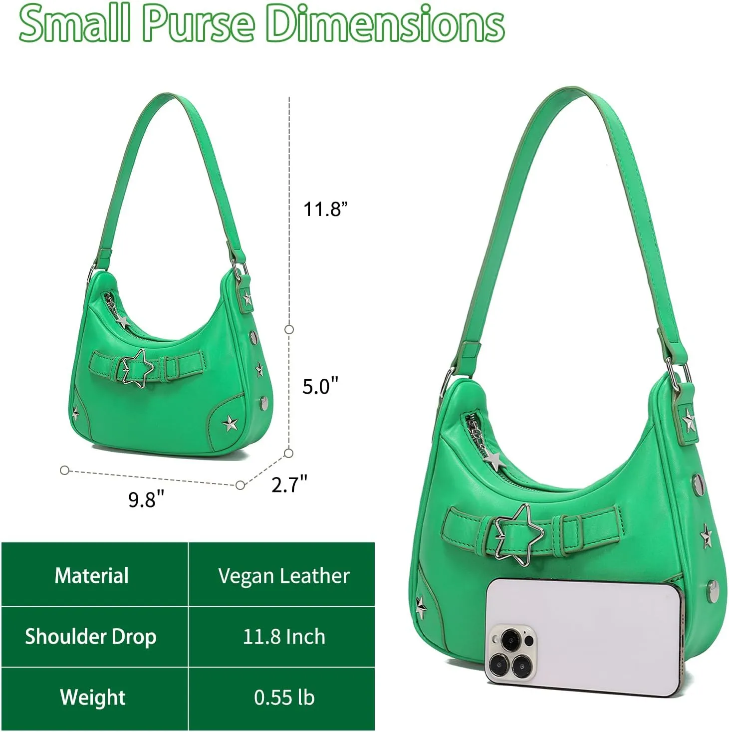 YIKOEE Shoulder Bag Y2k Purse: 90s Mini Underarm Bag - Cute Small Purse
