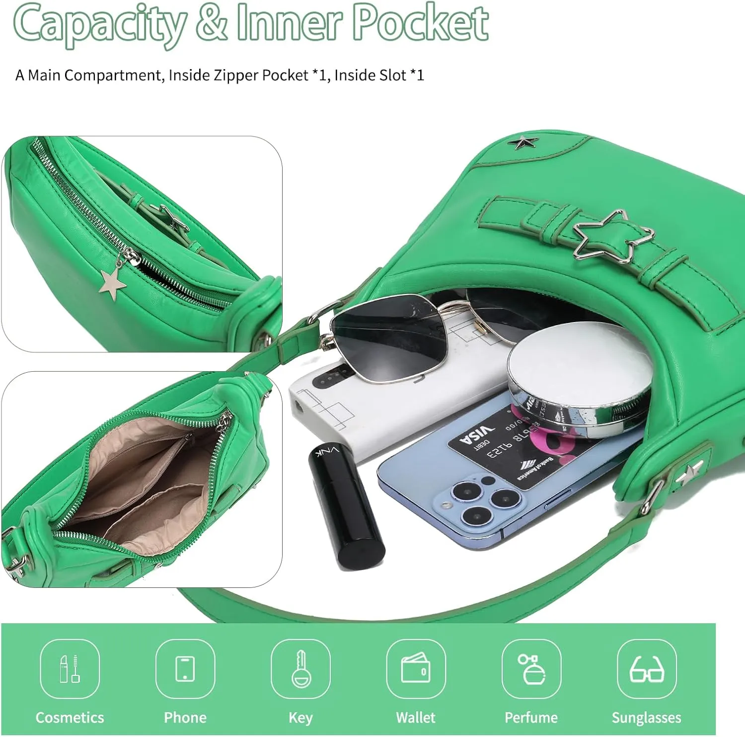 YIKOEE Shoulder Bag Y2k Purse: 90s Mini Underarm Bag - Cute Small Purse